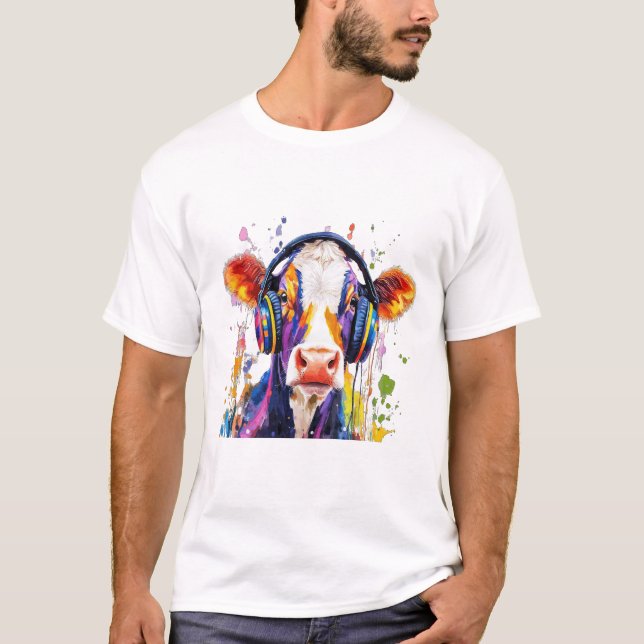 Colorful Highland Cow T-Shirt (Vorderseite)