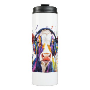 Colorful Highland Cow Thermosbecher