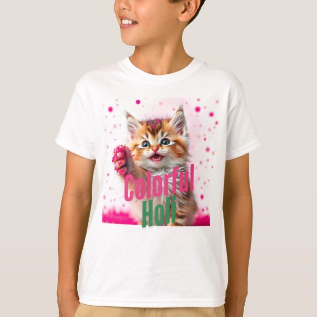 Colorful Holi - Niedlich Kitten Edition! T-Shirt (Vorderseite)
