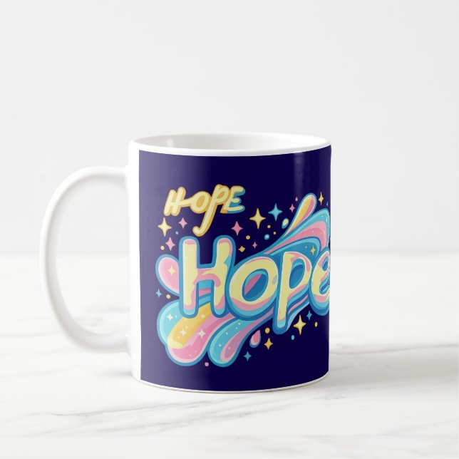 Colorful Hope Graffiti - Y2K Sparkle Aesthetic Kaffeetasse (Links)