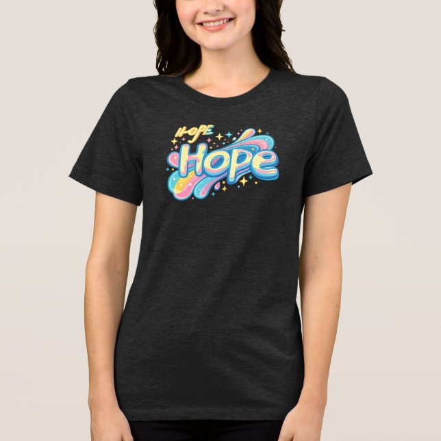 Colorful Hope Graffiti - Y2K Sparkle Aesthetic Tri-Blend Shirt (Vorderseite)