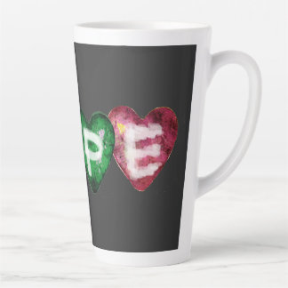 Colorful HOPE Hearts – Inspirational Love Typograp Milchtasse