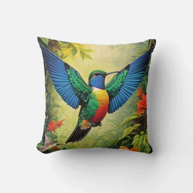 Colorful Hummingbird Kissen (Vorderseite)