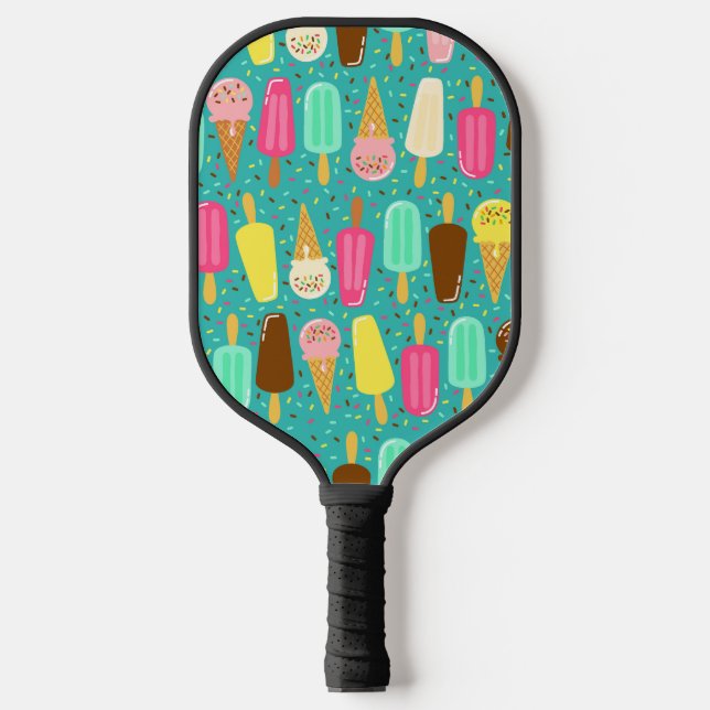 Colorful Ice Cream Pattern Summer  Pickleball Schläger (Vorderseite)