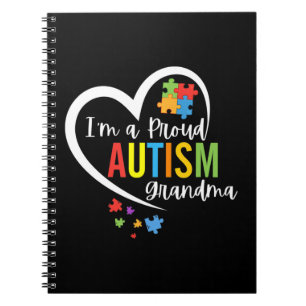 Colorful Ich bin eine stolze Oma Liebe Herz Autism Notizblock