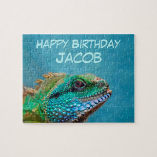 Colorful Iguana Birthday Puzzle
