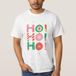 Colorful Illustrated Ho-ho-ho Christmas T-Shirt
