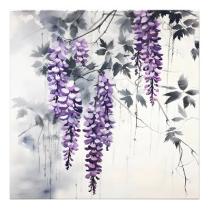 Colorful Ink Painting Wisteria Fotodruck