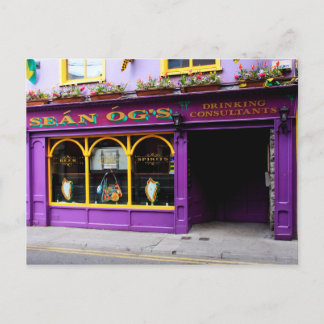 Colorful Irish Pub Postkarte