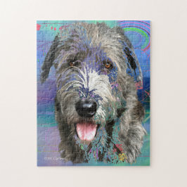 Colorful Irish Wolfhound Artwork Puzzle