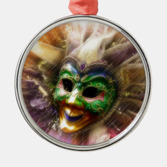 Colorful Jester Ornament Aus Metall (Vorne)
