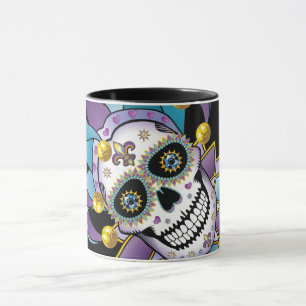 Colorful Jester Skull Tasse