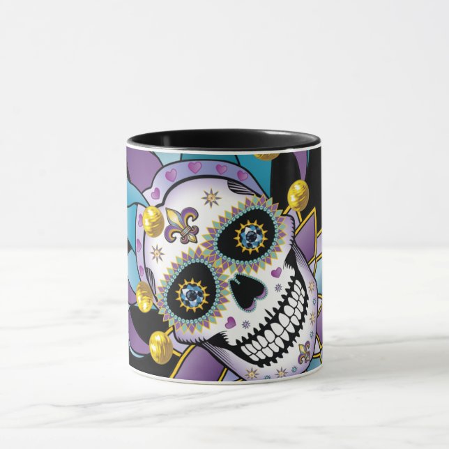 Colorful Jester Skull Tasse (Zentrum)