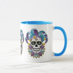 Colorful Jester Skull Tasse