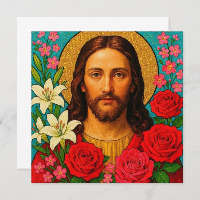 Colorful Jesus Greeting Card. (Vorne/Hinten)