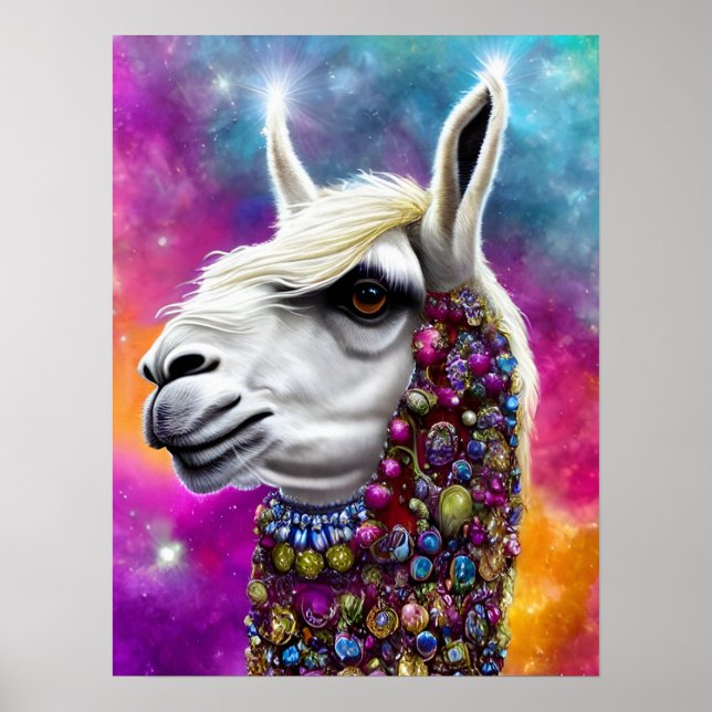 Colorful Jewele Llama Poster (Vorne)
