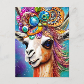 Colorful Jewele Llama Postkarte