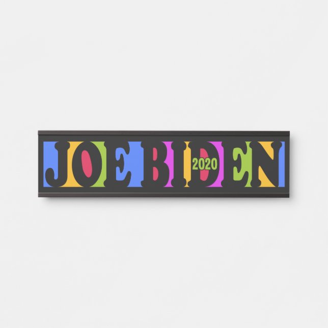 Colorful JOE BIDEN 2020 Name Teller Türschild (Vorderseite )
