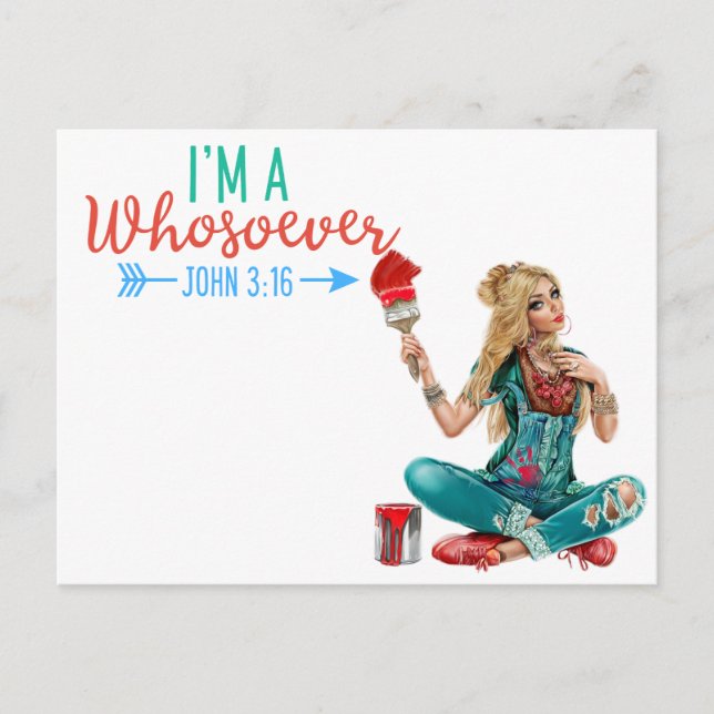 Colorful John 3:16 | Glaube Postkarte (Vorderseite)