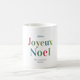 Colorful Joyeux Weihnachten Französisch Weihnachte Kaffeetasse