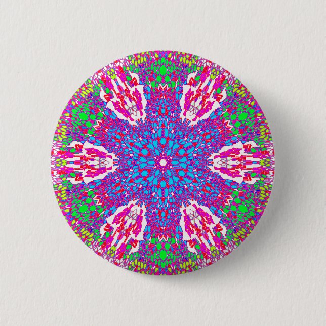 Colorful Kaleidoscope Pattern: Button (Vorderseite)