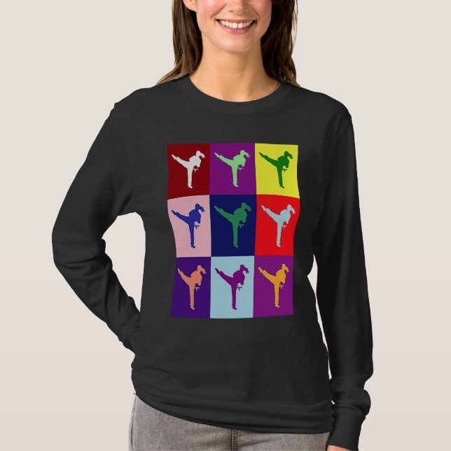 Colorful Karate Girl Mothers day and grandma T-Shirt (Vorderseite)