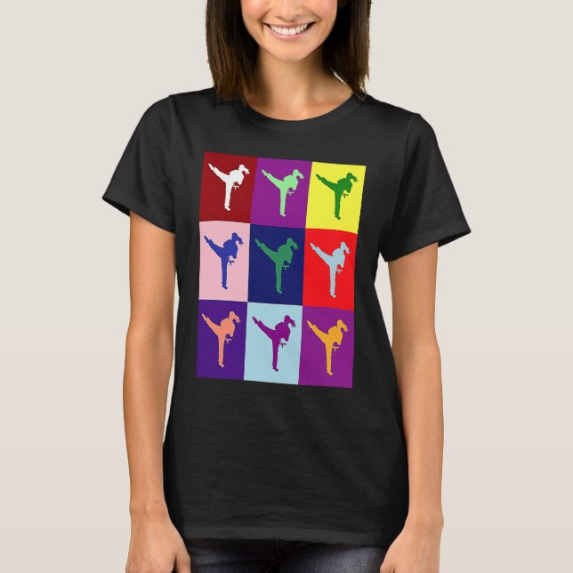 Colorful Karate Girl Mothers day and grandma T-Shirt (Vorderseite)