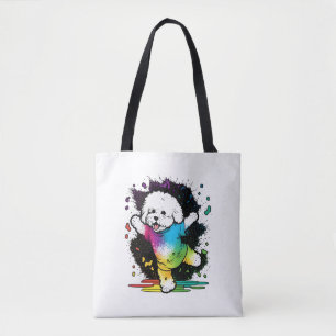 Colorful Kawaii Dancing Bichon