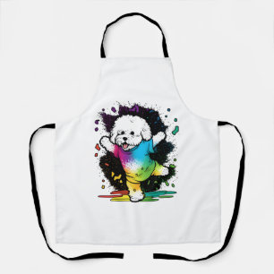 Colorful Kawaii Dancing Bichon Schürze