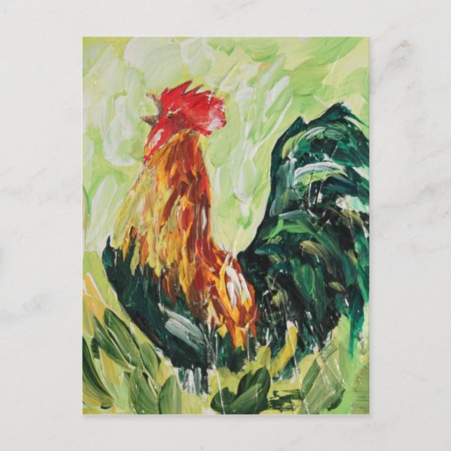 Colorful Keith the Rooster Postkarte (Vorderseite)
