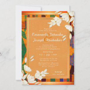 Colorful Kente Wedding Einladung Ankara