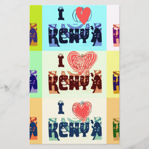 Colorful Kenya Vibrani I Love Kenya Pop Art Vector