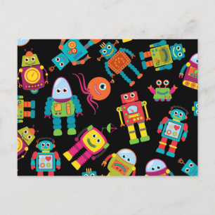 Colorful Kids Robot Postkarte