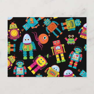 Colorful Kids Robot Postkarte