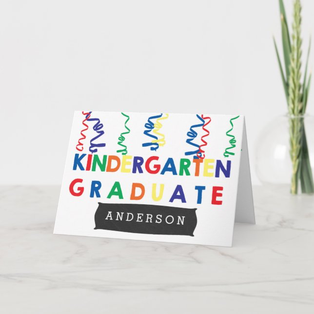 Colorful Kindergarten Graduate Karte (Vorderseite)