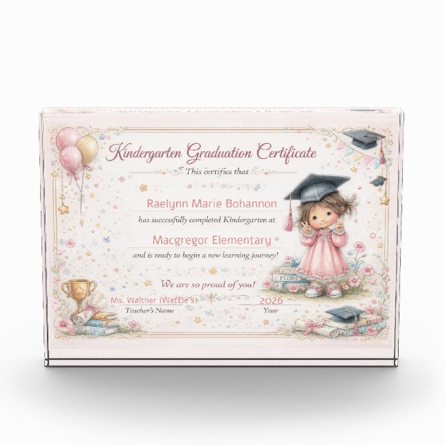 Colorful Kindergarten Graduation Certificate  Fotoblock (Vorderseite)