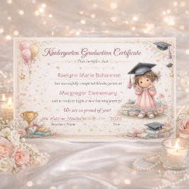 Colorful Kindergarten Graduation Certificate Fotodruck