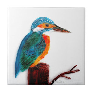 Colorful Kingfisher Bird Art Fliese