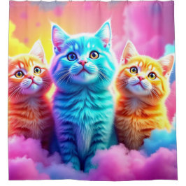 Colorful Kitten Art Duschvorhang
