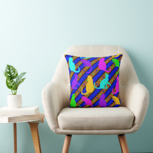 Colorful Kitts Silhouetten Kunst Kissen