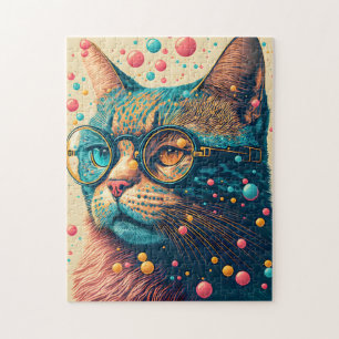 Colorful Kitty Cat Illustration Puzzle