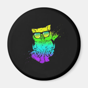 Colorful Kitty Cat Music Lover Gift Magnet