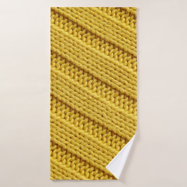 Colorful knitted textile texture. Yellow. Badehandtuch (Badehandtuch)