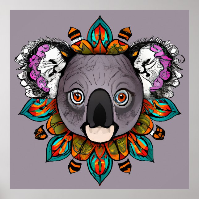 Colorful Koala Mandala Einzigartig und interessant Poster (Vorne)