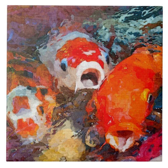 Colorful Koi Fish Fliese (Vorderseite)