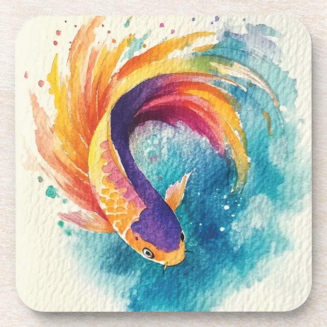 Colorful Koi Fish Getränkeuntersetzer (Vorderseite)