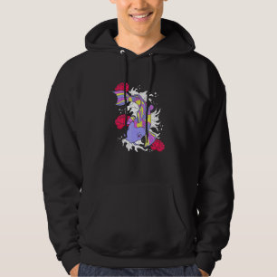Colorful Koi Fish Water Lotus Japanese Koi Pond Ko Hoodie