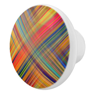 Colorful Kriss Kross Kariertes Muster Keramikknauf