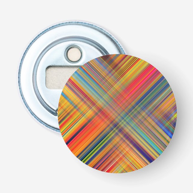 Colorful Kriss Kross Pattern Kariert Flaschenöffner (Vorderseite)