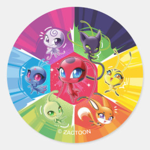 Colorful Kwamis Runder Aufkleber